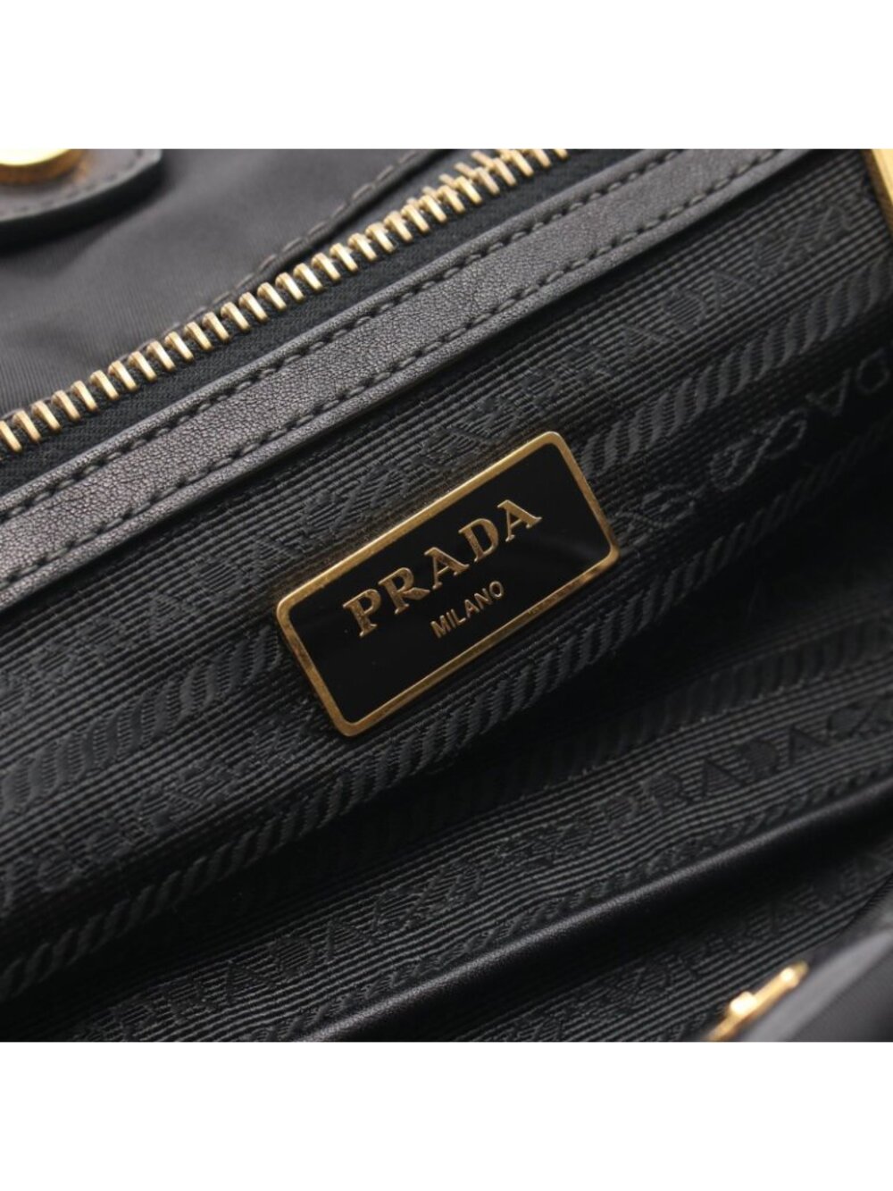 Prada Tote Trianglelogo Black Nylon Leather - Picture 4 of 9
